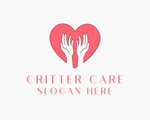 Pink Heart Care logo design