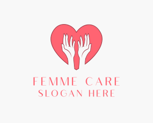 Pink Heart Care logo design