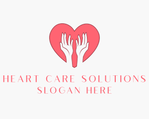 Pink Heart Care logo design