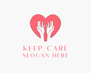 Pink Heart Care logo design