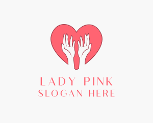 Pink Heart Care logo design