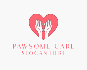 Pink Heart Care logo design