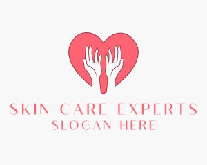 Pink Heart Care logo design