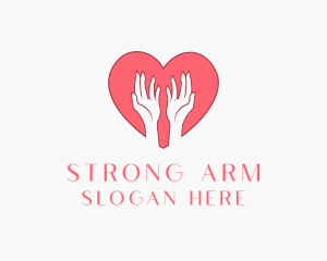 Arm - Pink Heart Care logo design