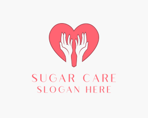 Pink Heart Care logo design