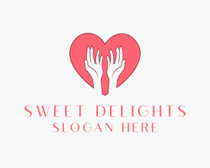 Pink Heart Care logo design