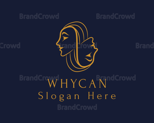 Gold Woman Beauty Salon Logo