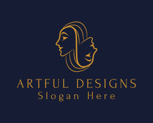 Gold Woman Beauty Salon logo design