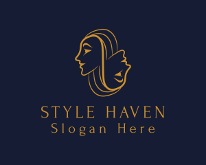 Gold Woman Beauty Salon logo design