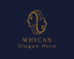 Head - Gold Woman Beauty Salon logo design