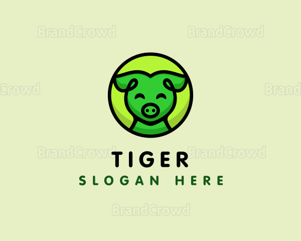 Happy Pig  Animal Logo