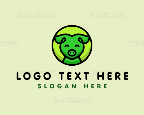 Happy Pig  Animal Logo