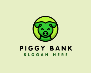 Happy Pig  Animal logo design