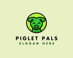 Piglet - Happy Pig  Animal logo design