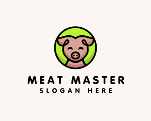 Happy Pig  Animal logo design