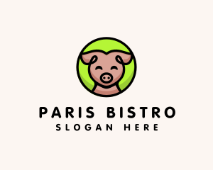 Happy Pig  Animal logo design