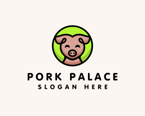 Happy Pig  Animal logo design