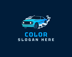 Car Wash - Fast Drag Race Car logo design