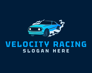 Fast Drag Race Car logo design