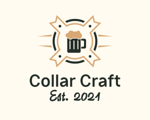 Beer Mug Ribbon Badge logo design