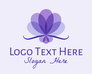 Lotus - Purple Flower Petals logo design