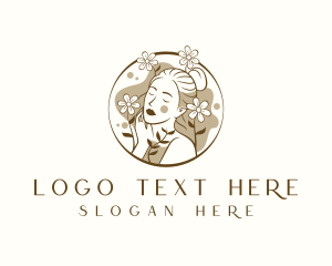 Aesthetic - Floral Beauty Woman logo design