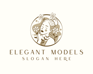 Modeling - Floral Beauty Woman logo design