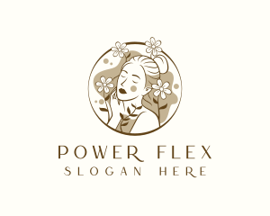 Floral Beauty Woman logo design