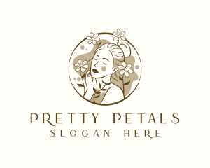 Floral Beauty Woman logo design