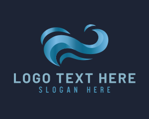 Air Conditioning - Blue Ocean Wave logo design