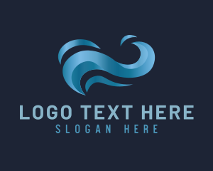 Surfing - Blue Ocean Wave logo design