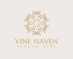 Vine Floral Mandala logo design