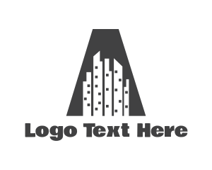 Text - City Buildings Letter A logo design