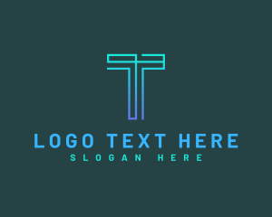 Stock Market - Modern Geometric Line Letter T logo design