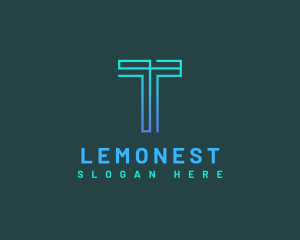 Asset - Modern Geometric Line Letter T logo design