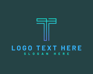 Stock Exchange - Modern Geometric Line Letter T logo design