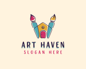 Art School Daycare Kindergarten logo design