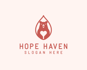 Hunting - Heart Bear Animal logo design