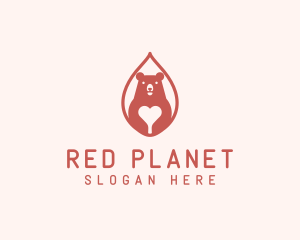 Heart Bear Animal  logo design