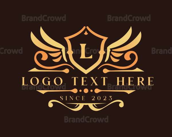 Luxury Wings Shield Logo