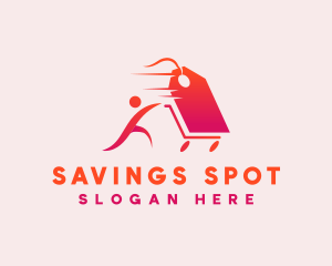 Bargain - People Cart Sale logo design