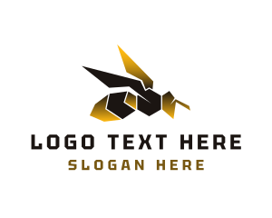 Bees - Geometric Flying Bee logo design