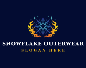 HVAC Snowflake Fire  logo design