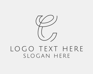 Writer - Monoline Calligraphy Letter C logo design