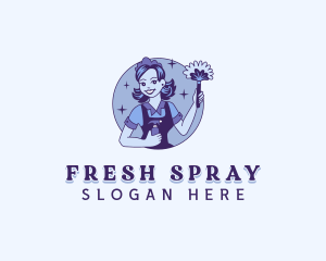 Housekeeper Maid Cleaner logo design