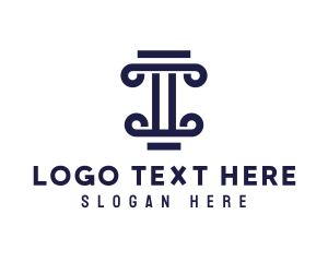 Pillar - Greek Column Letter I logo design