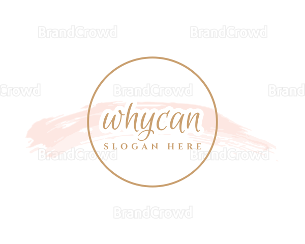 Round Watercolor Script Logo