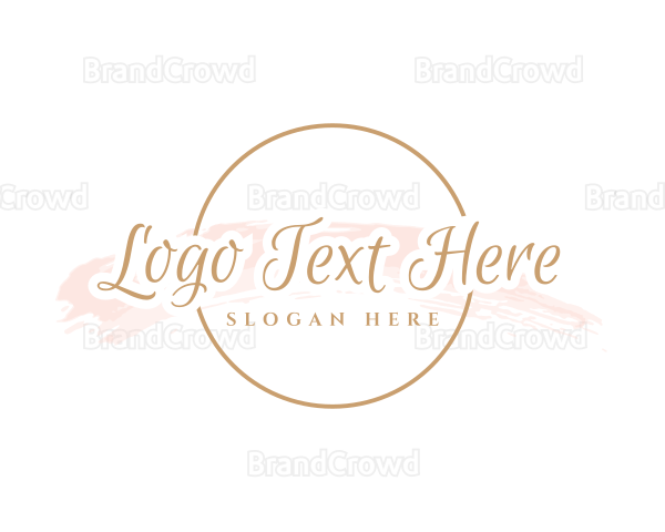 Round Watercolor Script Logo