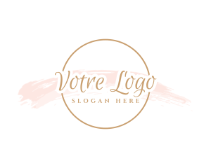 Round Watercolor Script Logo