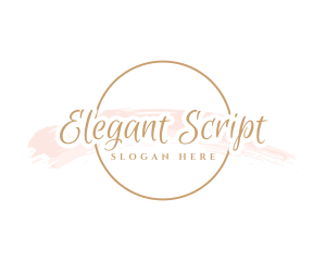 Round Watercolor Script logo design